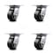 Service Caster 4 Inch Heavy Duty Rubber on Aluminum Caster Set with Ball Bearings SCC, 4PK SCC-35S420-RAB-4 - alternate 1